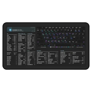 3ds Max Shortcuts deskmat with AutoDesk hotkey guide, 3D visualization shortcut mat, and workflow booster for architects and designers.