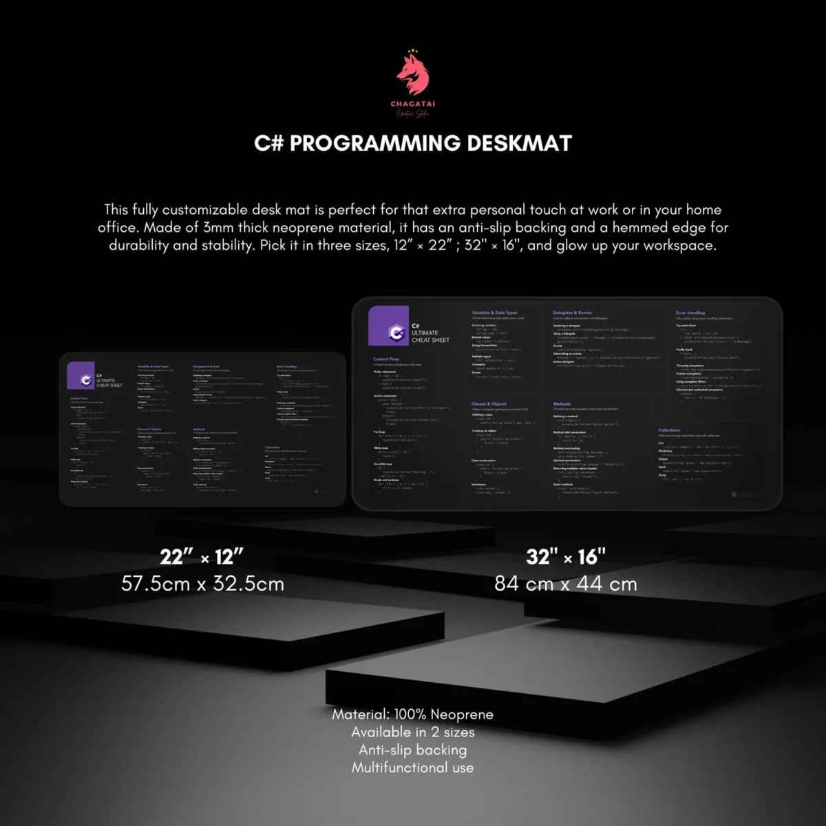 C# Quick Reference Desk Mat for Developers