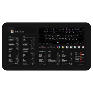 Final Cut Pro Shortcuts Deskmat with Apple Final Cut hotkey mat for video editing setup