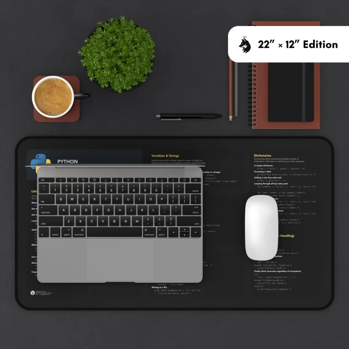 Visual Python 3 Deskmat with Functions and Loops