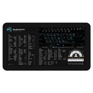 Studio One Keyboard Shortcuts deskmat with DAW hotkeys, Studio One Pro shortcuts, and workflow booster for producers.