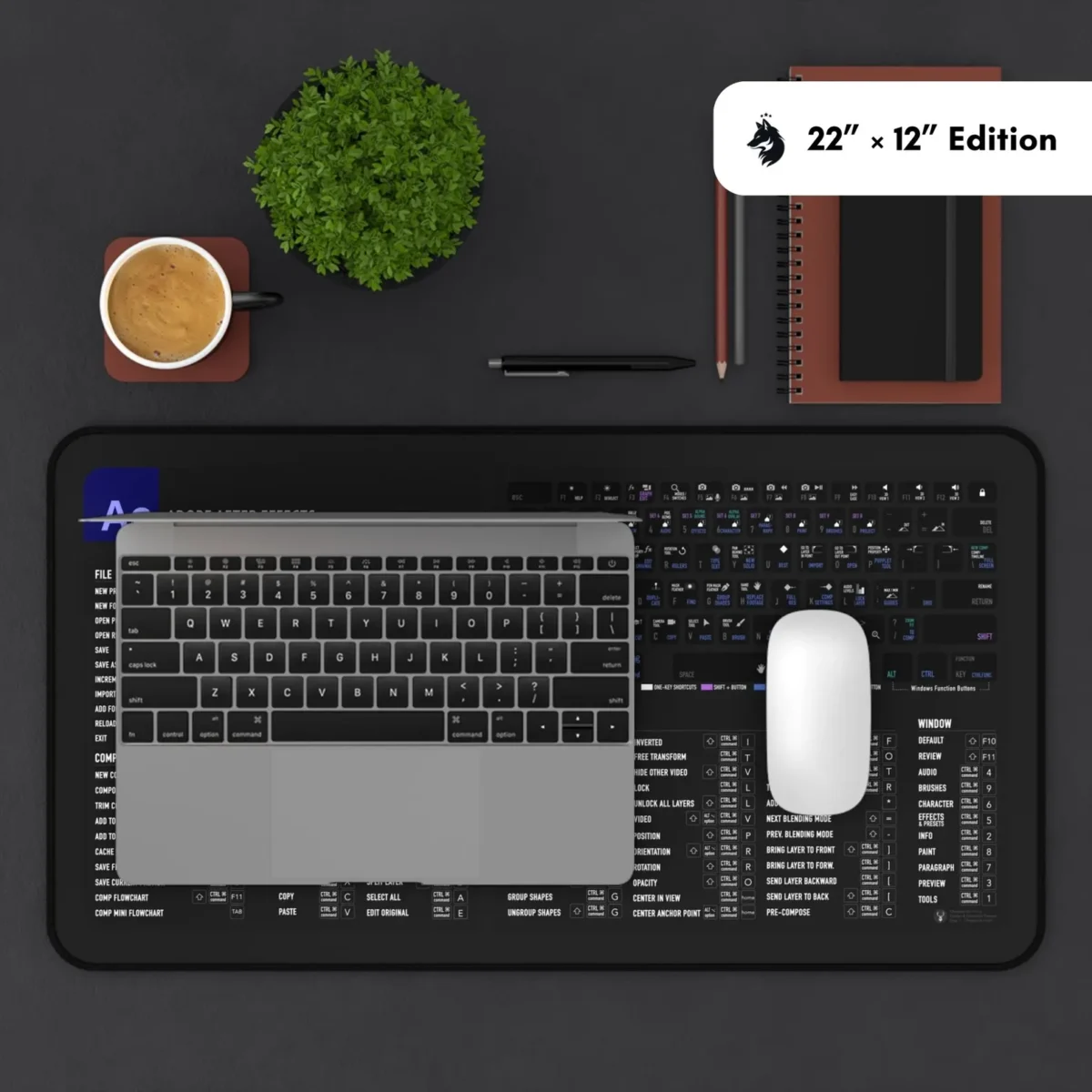 AE shortcut desk pad for animation and motion graphics.