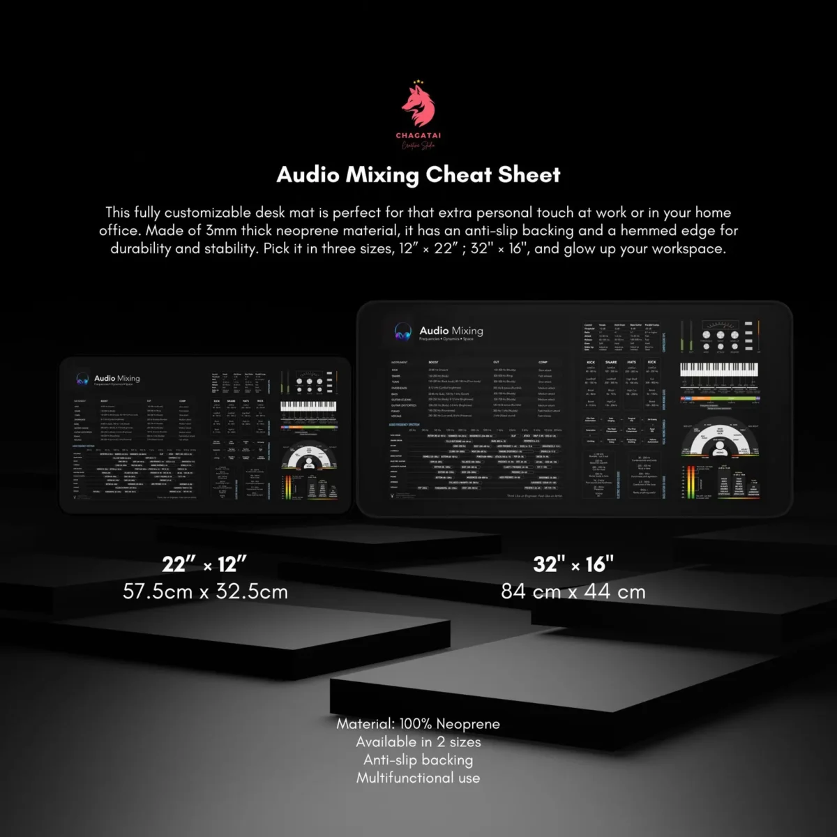 Audio Mixing Cheat Sheet Deskmat – Frequency & EQ Guide - Image 5