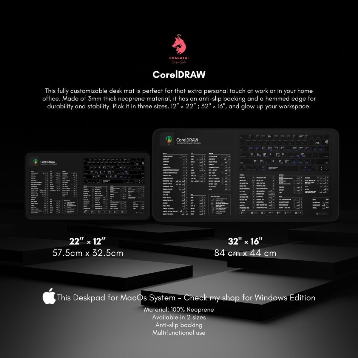 Corel Draw Shortcuts Deskmat for Mac – Apple Design Edition - Image 3