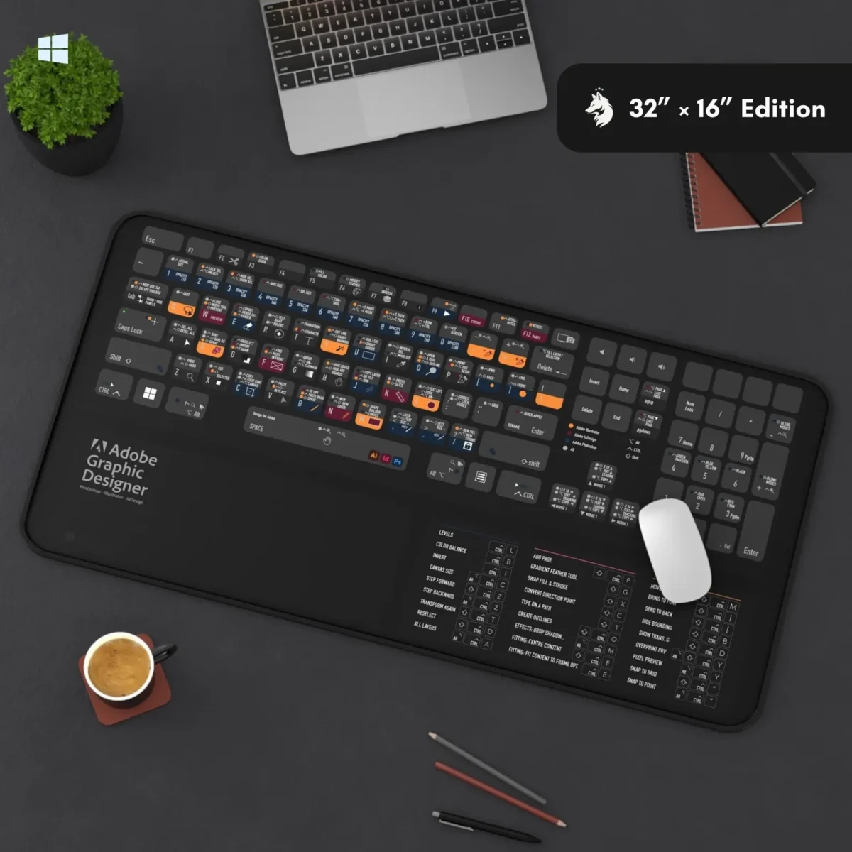 Deskmat for Adobe graphic design productivity