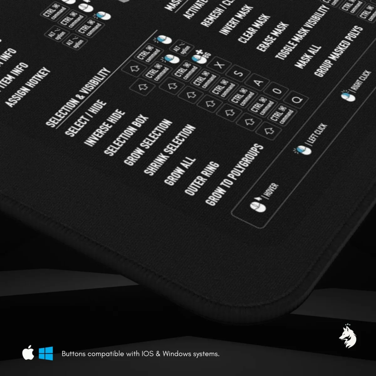 ZBrush Keyboard Shortcut Deskmat designed for sculpting, modeling, and 3D workflows, including sculpting brushes and transformation hotkeys.